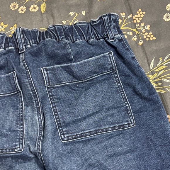 J. Crew Dark Blue High-Waisted Paper Bag Boyfriend Jogger Jeans in Blue Medium - Picture 6 of 6